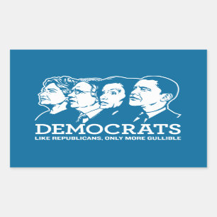 Adesivo Retangular Democratas Sticker