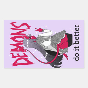 Adesivo Retangular demônios fazem melhor folha adesiva