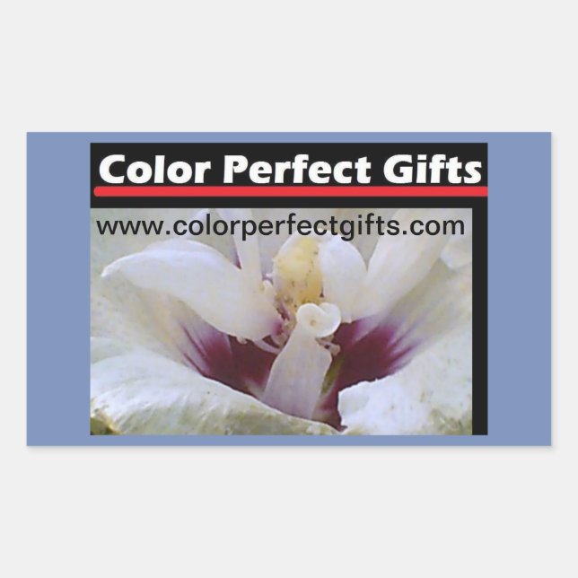 Adesivo Retangular Demonstração de Rosa Branca (Frente)