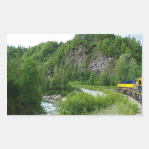 Adesivo Retangular Denali Express Trem de Férias Fotografia no Alasca