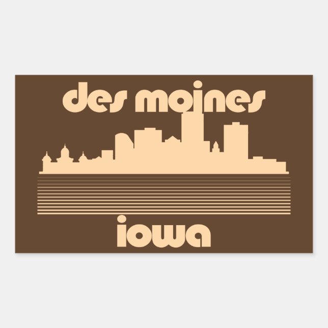 Adesivo Retangular Des Moines, Iowa (Frente)