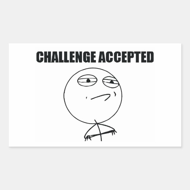 Adesivo Retangular Desafio aceito (Frente)