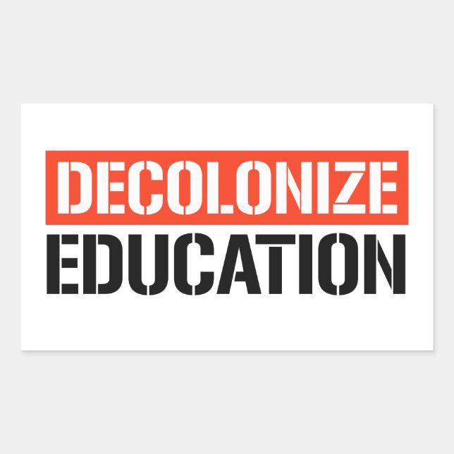 Adesivo Retangular Descolonizar a educação (Frente)