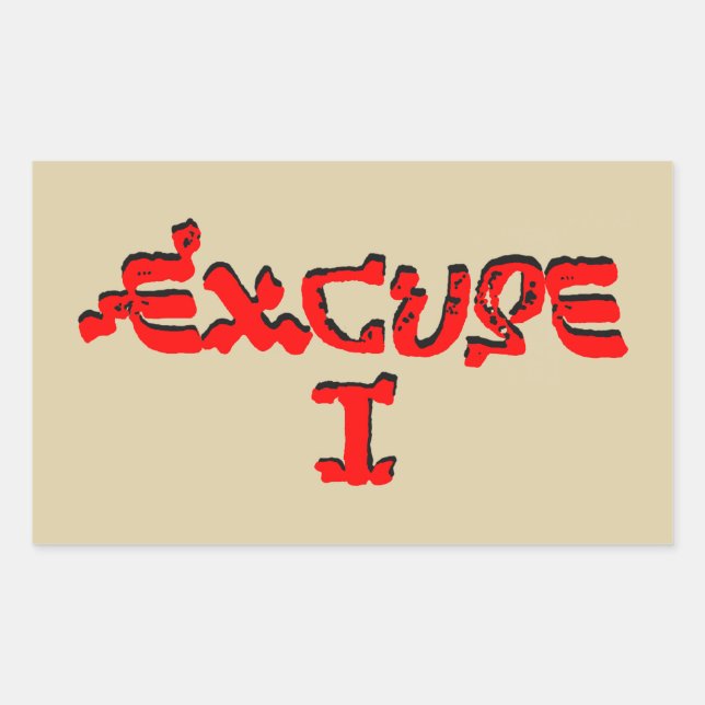 Adesivo Retangular Desculpe. (Frente)