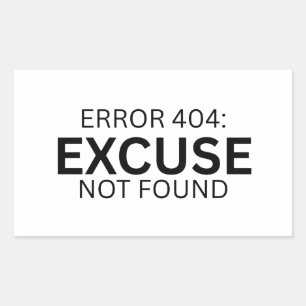 Adesivo Retangular Desculpe Erro 404 Não Encontrado Minimalista Máqui