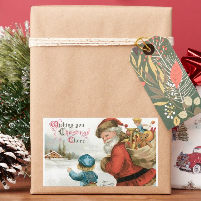 Adesivo Retangular Desejando a Você Alegria Natalina de Ellen Clapsad (Feriado)