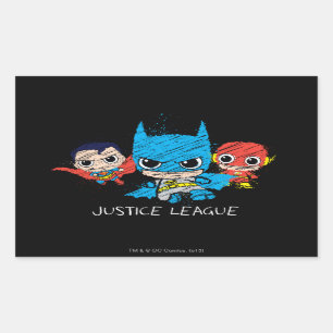 Adesivo Retangular Desenho da Mini Justice League