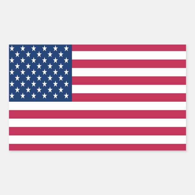 Adesivo Retangular Desenho de Orgulho da Bandeira Americana dos EUA (Frente)