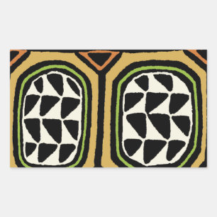 Adesivo Retangular Desenho de Têxtil Kuba Africano