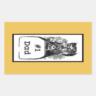 Adesivo Retangular Desenho de Vintage do Pai nº 1