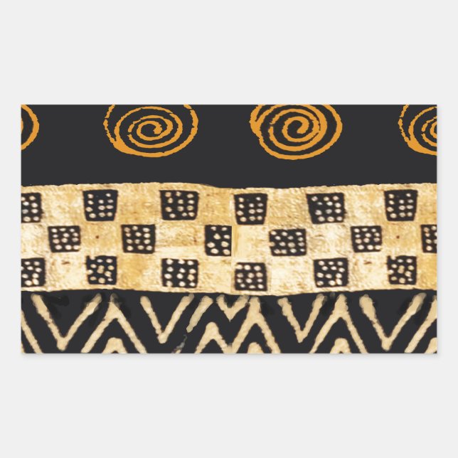 Adesivo Retangular Desenho Xamânico Tribal Africano (Frente)