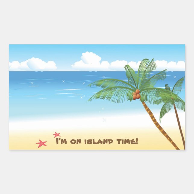 Adesivo Retangular Desert Isle Sticker (Frente)