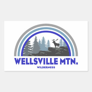 Adesivo Retangular Deserto da Montanha Wellsville Utah Veado Arco-íri