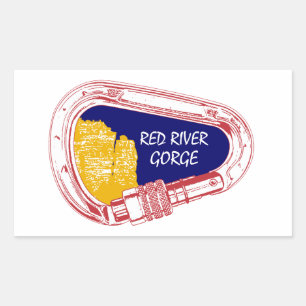 Adesivo Retangular Desfiladeiro de Red River que escala Carabiner