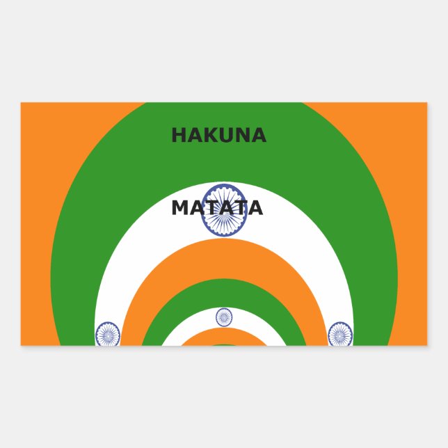 Adesivo Retangular Design com "Hakuna Mat" (Frente)