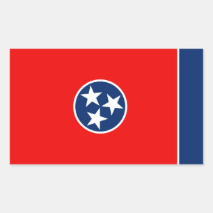Adesivo Retangular Design da bandeira do estado de Tennessee