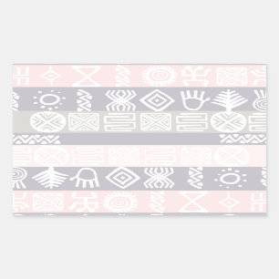 Adesivo Retangular Design de Boho Africano