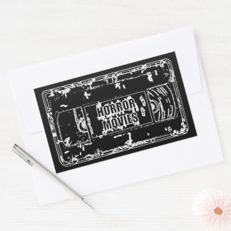 Adesivo Retangular Design de Fita VHS de Filmes de Terror Retrô
