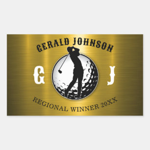 Adesivo Retangular Design de Golfe Elegante Minimalista