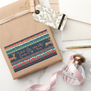 Adesivo Retangular Design de padrão de cartões de natal