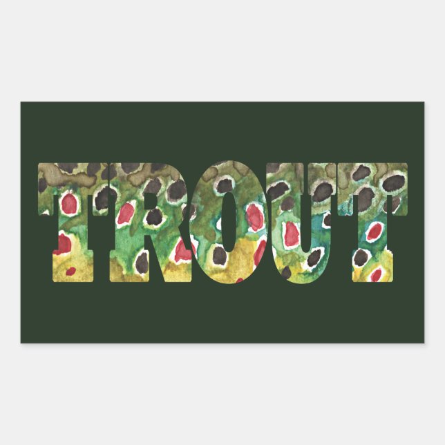 Adesivo Retangular Design de pele de Truta Brown (Frente)