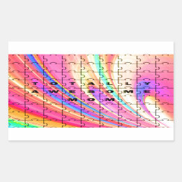 Adesivo Retangular Design de Quebra-cabeça de espiral cor-de-rosa da