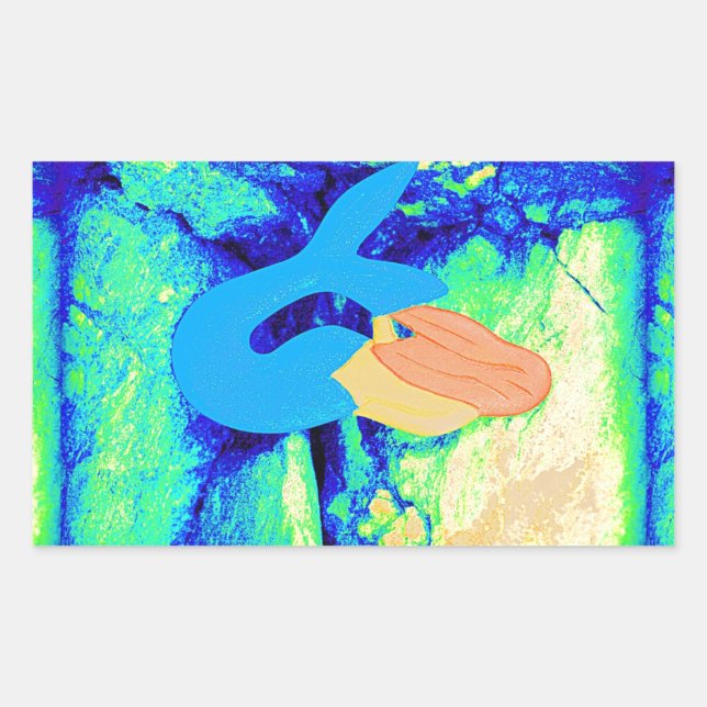 Adesivo Retangular design de sereia ruiva (Frente)