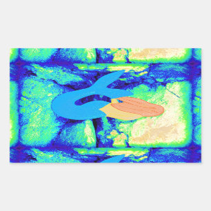 Adesivo Retangular design de sereia ruiva