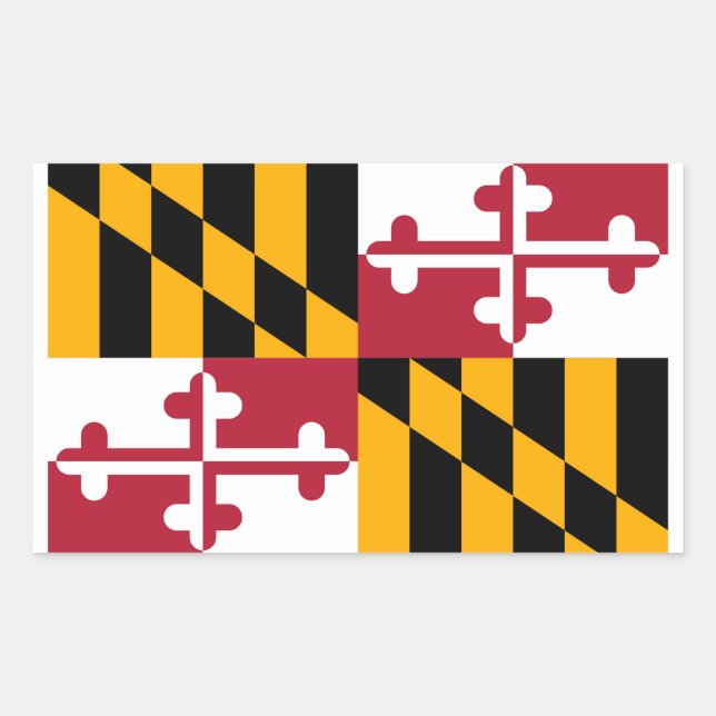 Adesivo Retangular Design de Sinalizador do Estado de Maryland (Frente)