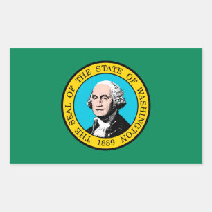 Adesivo Retangular Design de Sinalizador do Estado de Washington