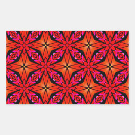 Adesivo Retangular Design de Starburst Vermelho