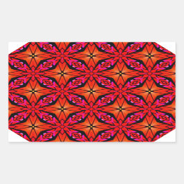 Adesivo Retangular Design de Starburst Vermelho