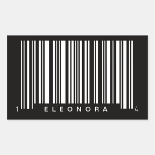 Adesivo Retangular design de striped de código de barras personalizad