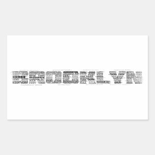 Adesivo Retangular Design de Tipografia do Brooklyn NY