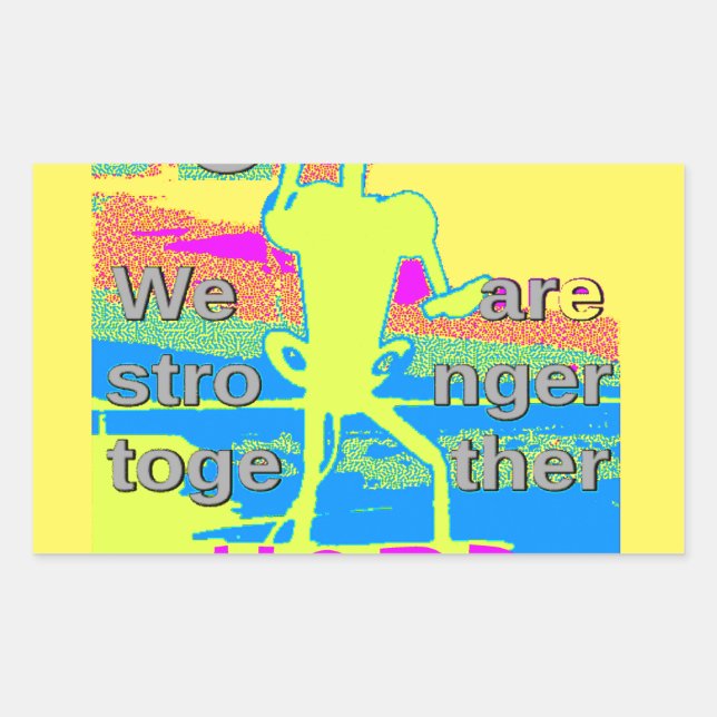 Adesivo Retangular DESIGN de Unidade dos EUA: Esperança e força (Frente)