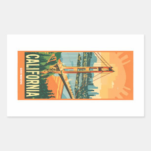 Adesivo Retangular Design de vetor de captura de olhos da Califórnia