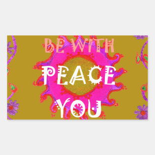 Adesivo Retangular Design de vetor inspirador "Peace Be With You"