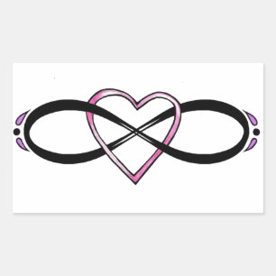 Adesivo Retangular Design do amor de Infinate