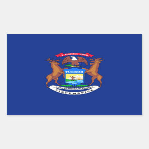 Adesivo Retangular Design do Estado do Michigan