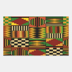 Adesivo Retangular Design do Royal Kente Cloth Africano