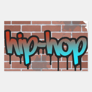 Adesivo Retangular design grafite hip hop