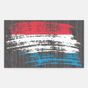 Adesivo Retangular Design legal da bandeira de Luxemburguês
