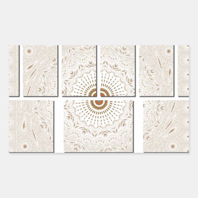 Adesivo Retangular Design minúsculo neutro de bege geométrico (Frente)