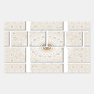 Adesivo Retangular Design minúsculo neutro de bege geométrico