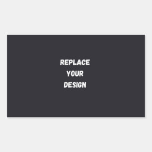 Adesivo Retangular Design simples preto personalizado Adicionar foto