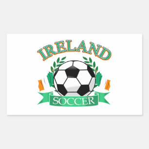 Adesivo Retangular Designs de bola de futebol da Irlanda