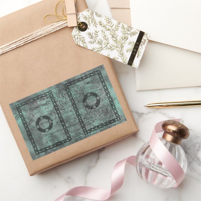 Adesivo Retangular Designs de nó irlandeses (Presentear)