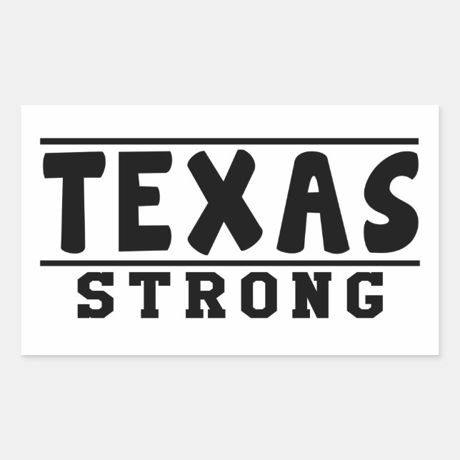 Adesivo Retangular Designs do Texas Strong (Frente)