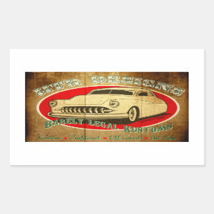 Adesivo Retangular DESIGNS HTR Mal Garagem de Kustoms Legais
