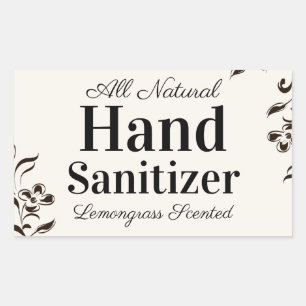 Adesivo Retangular Desinfetante Caseiro Personalizado com Design Flor